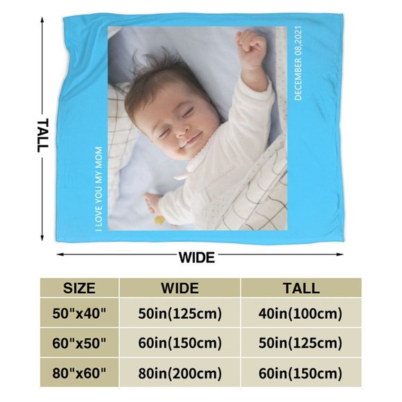 Rectangular Custom Fleece Baby Blanket (I love you my Mom) Multicolor - Picture 6 of 6